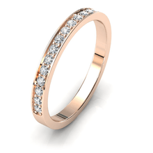 Charger l'image dans la galerie, Alliance en or rose 750 sertie de 19 diamants