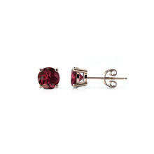 Charger l'image dans la galerie, Boucles d'oreilles en or rose 750 serties de grenat Rhodolite | Faventine Joaillerie en ligne française