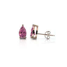 Charger l'image dans la galerie, Boucles d'oreilles en or rose 750 serties de Tourmaline en poire | Faventine Joaillerie en ligne française