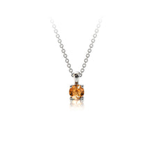 Charger l'image dans la galerie, Collier en or gris palladié 750 sertie d'une Citrine de 3.5 mm