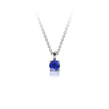 Charger l'image dans la galerie, Collier en or gris palladié 750 serti d'une Tanzanite de 3.5 mm
