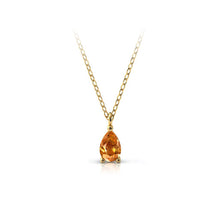 Charger l'image dans la galerie, Collier en or jaune 750 serti d'une Citrine en goutte de 6x4 mm