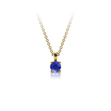 Charger l'image dans la galerie, Collier en or jaune 750 serti d'une Tanzanite de 3.5 mm