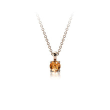 Charger l'image dans la galerie, Collier en or rose 750 sertie d'une Citrine de 3.5 mm