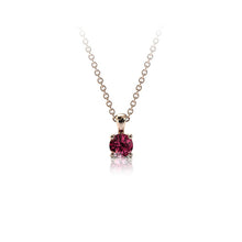 Charger l'image dans la galerie, Collier en or rose 750 serti d'un grenat Rhodolite de 3.5 mm