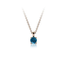 Charger l'image dans la galerie, Collier en or rose 750 serti d'une Topaze Blue London de 3.5 mm
