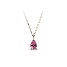 Charger l'image dans la galerie, Collier en or rose 750 serti d'une Tourmaline en goutte de 6x4 mm