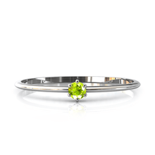 Charger l'image dans la galerie, Mini solitaire en or blanc 750 serti d'un Péridot