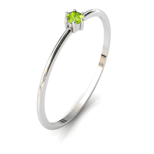 Charger l'image dans la galerie, Mini solitaire en or blanc 750 serti d'un Péridot