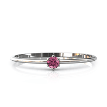 Charger l'image dans la galerie, Mini solitaire en or blanc 750 serti d'une Tourmaline