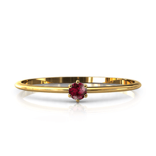 Charger l'image dans la galerie, Mini solitaire en or jaune 750 serti d'un grenat Rhodolite