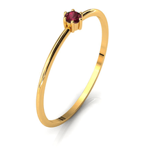 Charger l'image dans la galerie, Mini solitaire en or jaune 750 serti d'un grenat Rhodolite
