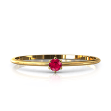 Charger l'image dans la galerie, Mini solitaire en or jaune 750 serti d'un Rubis