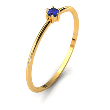 Charger l'image dans la galerie, Mini solitaire en or jaune 750 serti d'un Saphir