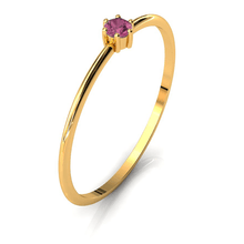 Charger l'image dans la galerie, Mini solitaire en or jaune 750 serti d'une Tourmaline