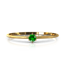 Charger l'image dans la galerie, Mini solitaire en or jaune 750 serti d'un grenat Tsavorite