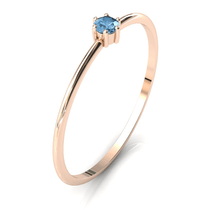 Charger l'image dans la galerie, Mini solitaire en or rose 750 serti d'une Aigue marine