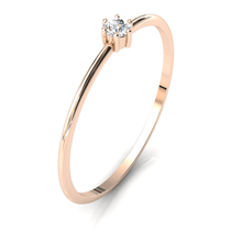 Charger l'image dans la galerie, Mini solitaire en or rose 750 serti d'un Diamant