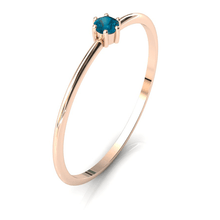 Charger l'image dans la galerie, Mini solitaire en or rose 750 serti d'une Topaze Blue London