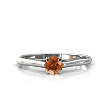 Charger l'image dans la galerie, Solitaire X en or blanc palladié 750 serti d'une Citrine de 4 mm