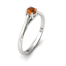 Charger l'image dans la galerie, Solitaire X en or blanc palladié 750 serti d'une Citrine de 4 mm