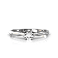 Charger l'image dans la galerie, Solitaire X en or blanc palladié 750 serti d'un diamant de 4 mm