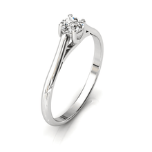 Charger l'image dans la galerie, Solitaire X en or blanc palladié 750 serti d'un diamant de 4 mm