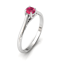 Charger l'image dans la galerie, Solitaire X en or blanc palladié 750 serti d'un Rubis de 4 mm