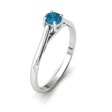 Charger l'image dans la galerie, Solitaire X en or blanc palladié 750 serti d'une Topaze Blue London de 4 mm