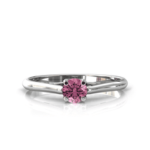 Charger l'image dans la galerie, Solitaire X en or blanc palladié 750 serti d'une Tourmaline de 4 mm