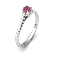 Charger l'image dans la galerie, Solitaire X en or blanc palladié 750 serti d'une Tourmaline de 4 mm