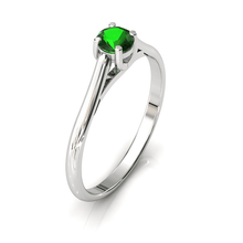 Charger l'image dans la galerie, Solitaire X en or blanc palladié 750 serti d'un Grenat Tsavorite de 4 mm