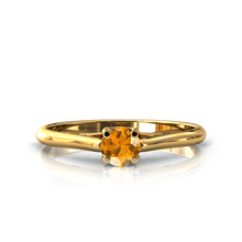 Charger l'image dans la galerie, Solitaire X en or jaune 750 serti d'un grenat Spessartite de 4 mm