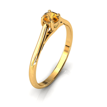 Charger l'image dans la galerie, Solitaire X en or jaune 750 serti d'un grenat Spessartite de 4 mm