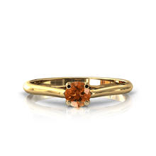 Charger l'image dans la galerie, Solitaire X en or jaune 750 serti d'une Citrine de 4 mm