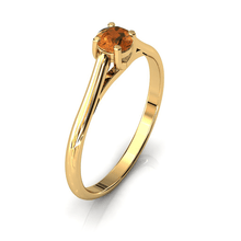Charger l'image dans la galerie, Solitaire X en or jaune 750 serti d'une Citrine de 4 mm