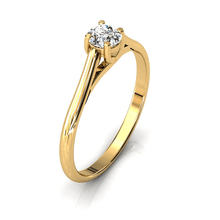Charger l'image dans la galerie, Solitaire X en or jaune 750 serti d'un diamant de 4 mm