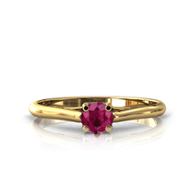 Charger l'image dans la galerie, Solitaire X en or jaune 750 serti d'un Rubis de 4 mm