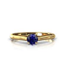 Charger l'image dans la galerie, Solitaire X en or jaune 750 serti d'un Saphir de 4 mm