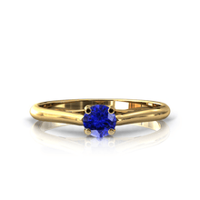 Charger l'image dans la galerie, Solitaire X en or jaune 750 serti d'une Tanzanite de 4 mm