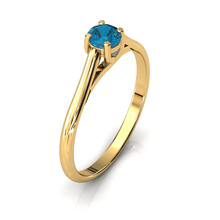 Charger l'image dans la galerie, Solitaire X en or jaune 750 serti d'une Topaze Blue London de 4 mm