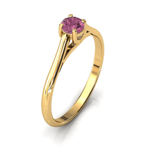 Charger l'image dans la galerie, Solitaire X en or jaune 750 serti d'une Tourmaline de 4 mm