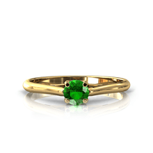 Charger l'image dans la galerie, Solitaire X en or jaune 750 serti d'un Grenat Tsavorite de 4 mm