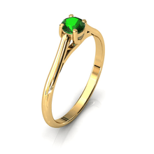 Charger l'image dans la galerie, Solitaire X en or jaune 750 serti d'un Grenat Tsavorite de 4 mm