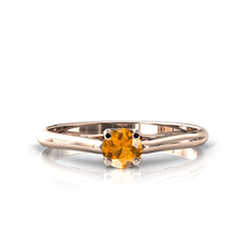 Charger l'image dans la galerie, Solitaire X en or rose 750 serti d'un grenat Spessartite de 4 mm