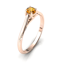 Charger l'image dans la galerie, Solitaire X en or rose 750 serti d'un grenat Spessartite de 4 mm