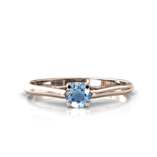 Charger l'image dans la galerie, Solitaire X en or rose 750 serti d'une Aigue-marine de 4 mm