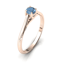 Charger l'image dans la galerie, Solitaire X en or rose 750 serti d'une Aigue-marine de 4 mm