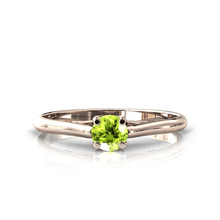 Charger l'image dans la galerie, Solitaire X en or rose 750 serti d'un Péridot de 4 mm