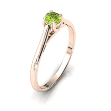 Charger l'image dans la galerie, Solitaire X en or rose 750 serti d'un Péridot de 4 mm